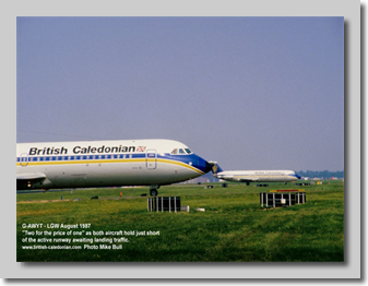 BCal 1-11 G-AWYT at LGW (with company)