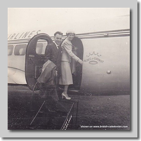 Jersey Airlines Heron - newly wed passenges
